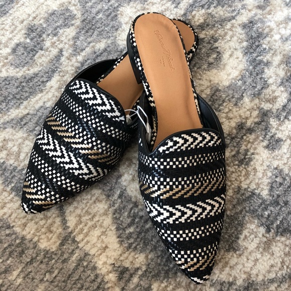 woven backless mules
